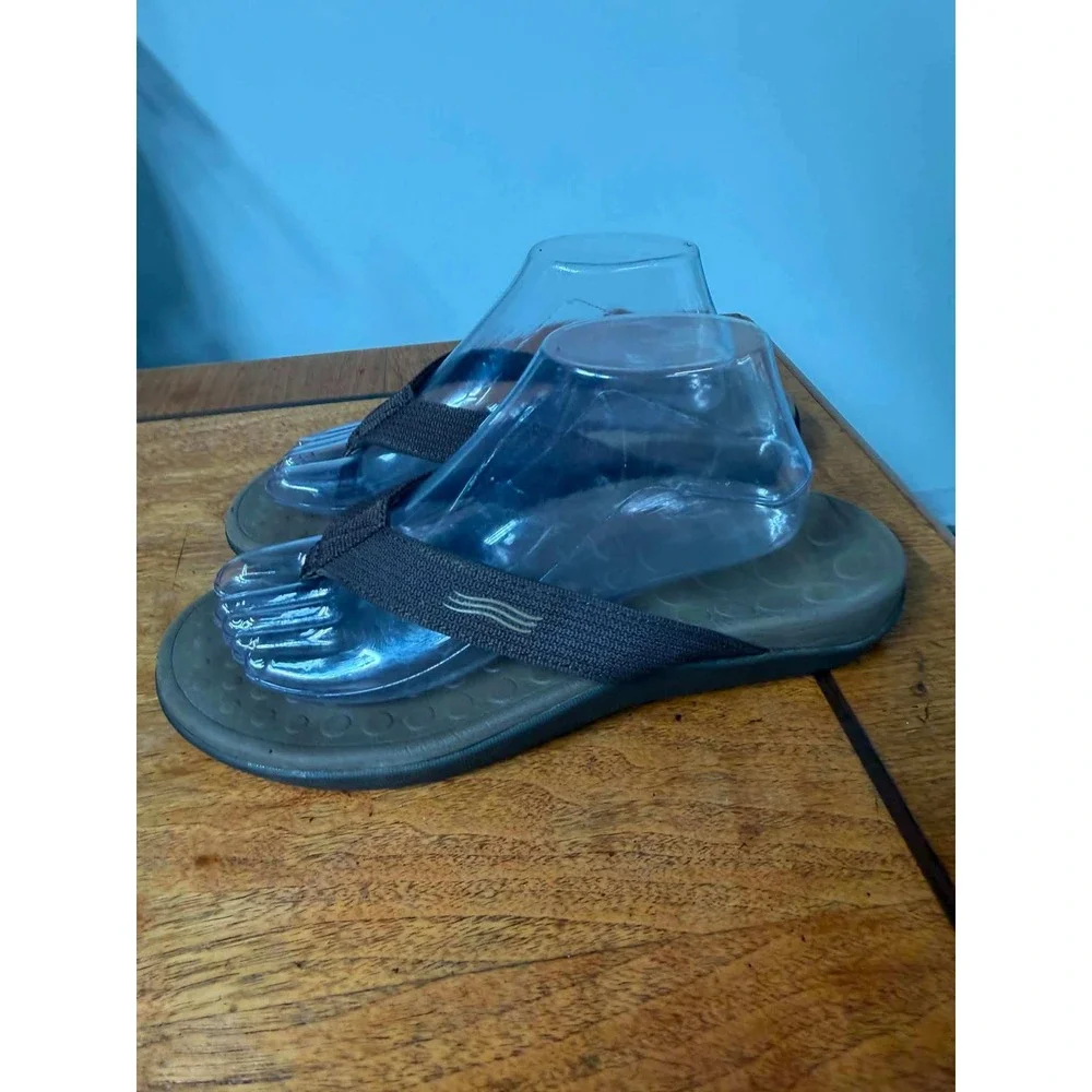 Vionic Mens 8 Womens 9 Brown Wave Flip Flop Sandal Orthotic Arch Support 44WAVE